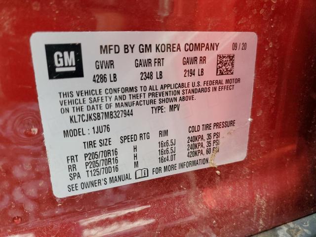 Photo 10 from auction – 2021 CHEVROLET TRAX LS with VIN KL7CJKSB7MB327944