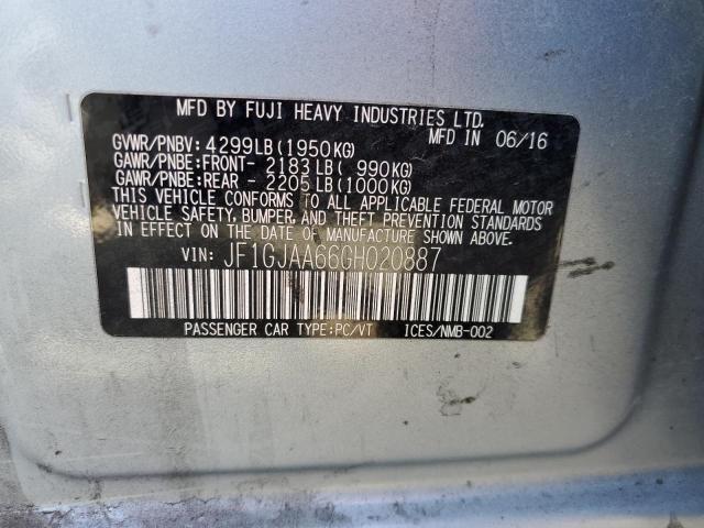 Photo 10 from auction – 2016 SUBARU IMPREZA with VIN JF1GJAA66GH020887