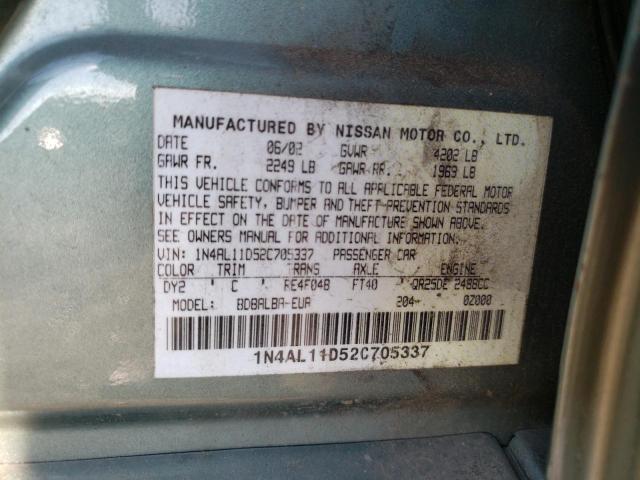 Photo 10 from auction – 2002 NISSAN ALTIMA BAS with VIN 1N4AL11D52C705337