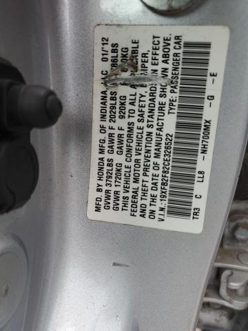 Photo 10 from auction – 2012 HONDA CIVIC EX with VIN 19XFB2F82CE326522