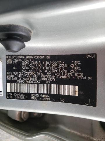 Photo 10 from auction – 2004 TOYOTA HIGHLANDER with VIN JTEGP21A640003063