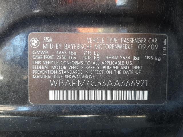 Photo 10 from auction – 2010 BMW 335 I with VIN WBAPM7C53AA366921