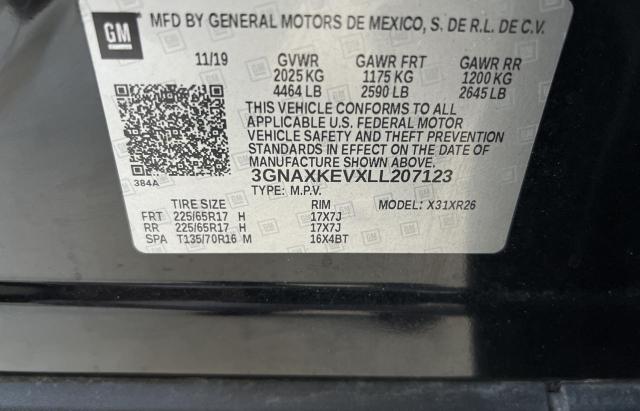 Photo 10 from auction – 2020 CHEVROLET EQUINOX LT with VIN 3GNAXKEVXLL207123