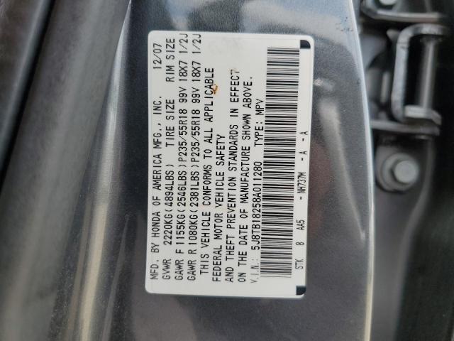 Photo 10 from auction – 2008 ACURA RDX with VIN 5J8TB18258A011280