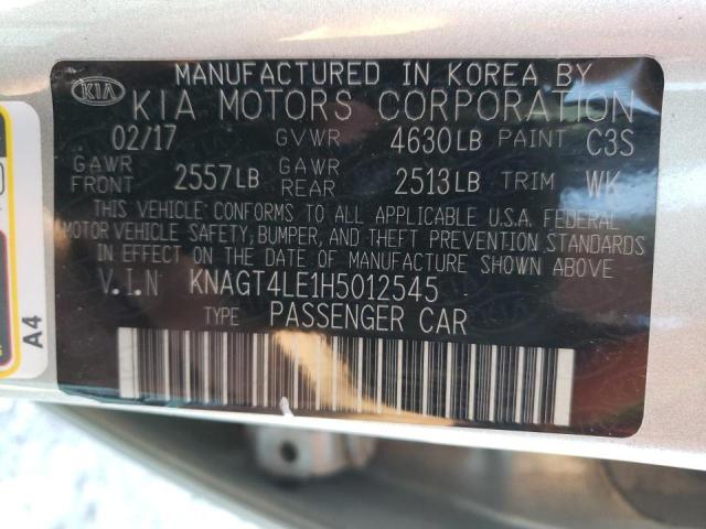 Photo 10 from auction – 2017 KIA OPTIMA HYB with VIN KNAGT4LE1H5012545