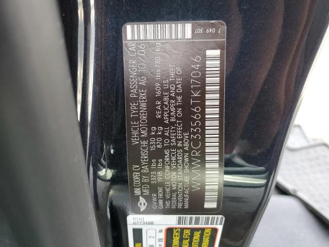 Photo 10 from auction – 2006 MINI COOPER with VIN WMWRC33566TK17046