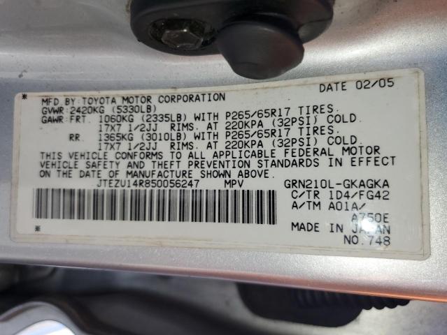 Photo 10 from auction – 2005 TOYOTA 4RUNNER SR with VIN JTEZU14R850056247