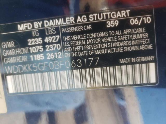 Photo 10 from auction – 2011 MERCEDES-BENZ E 350 with VIN WDDKK5GF0BF063177