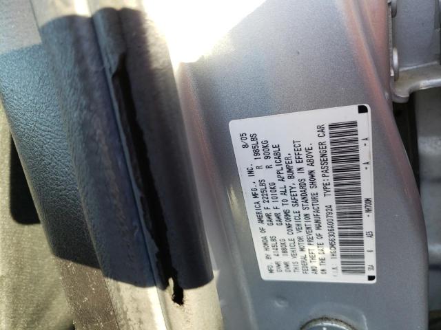 Photo 10 from auction – 2006 HONDA ACCORD with VIN 1HGCM56306A007924