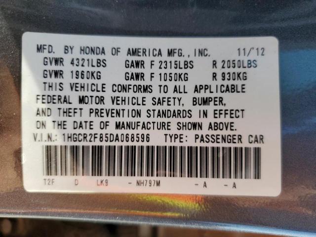 Photo 10 from auction – 2013 HONDA ACCORD EXL with VIN 1HGCR2F85DA068596