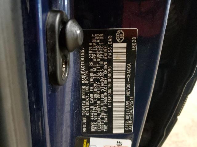 Photo 10 from auction – 2005 TOYOTA CAMRY LE with VIN 4T1BF30K15U090099