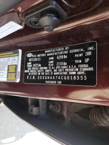 Photo 10 from auction – 2012 KIA OPTIMA EX with VIN 5XXGN4A74CG018555
