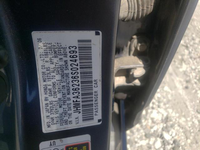 Photo 10 from auction – 2006 HONDA CIVIC HYBR with VIN JHMFA36236S024693