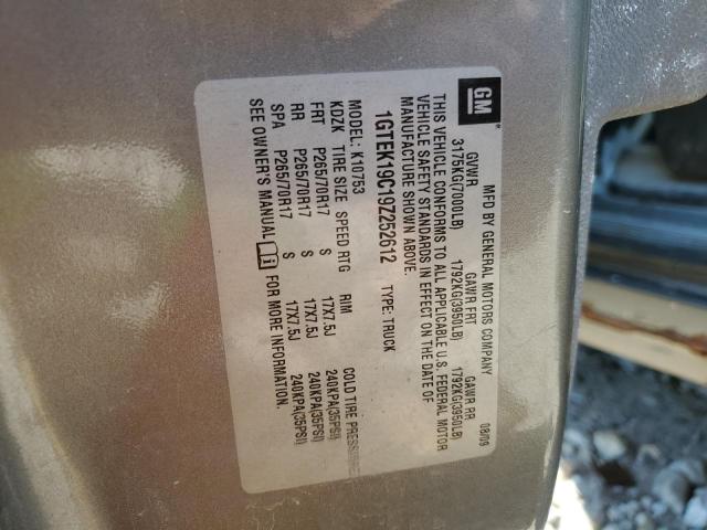 Photo 10 from auction – 2009 GMC SIERRA K15 with VIN 1GTEK19C19Z252612