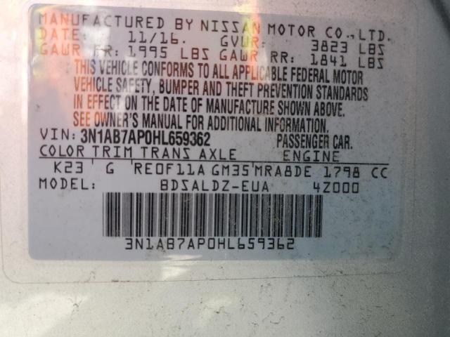 Photo 10 from auction – 2017 NISSAN SENTRA S with VIN 3N1AB7AP0HL659362