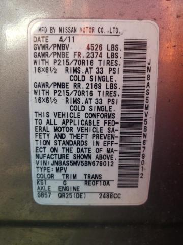 Photo 10 from auction – 2011 NISSAN ROGUE S with VIN JN8AS5MV5BW679012