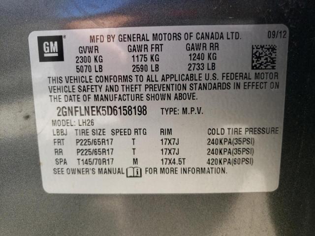 Photo 10 from auction – 2013 CHEVROLET EQUINOX LT with VIN 2GNFLNEK5D6158198