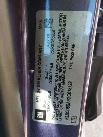 Photo 10 from auction – 2016 CHEVROLET SPARK 1LT with VIN KL8CD6SA6GC613722
