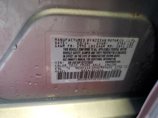 Photo 10 from auction – 2014 NISSAN SENTRA S with VIN 3N1AB7AP1EY223800