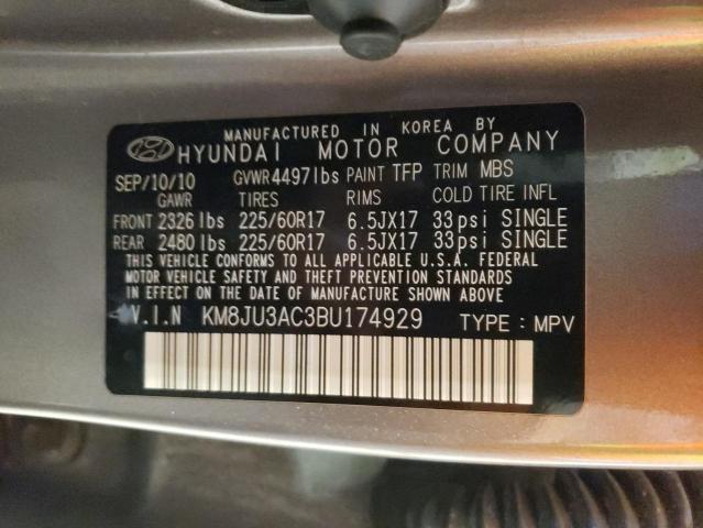 Photo 10 from auction – 2011 HYUNDAI TUCSON GLS with VIN KM8JU3AC3BU174929