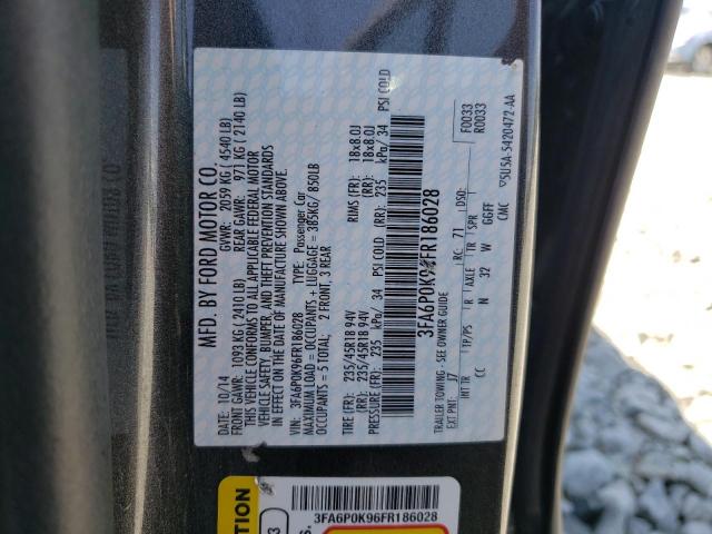 Photo 10 from auction – 2015 FORD FUSION TIT with VIN 3FA6P0K96FR186028