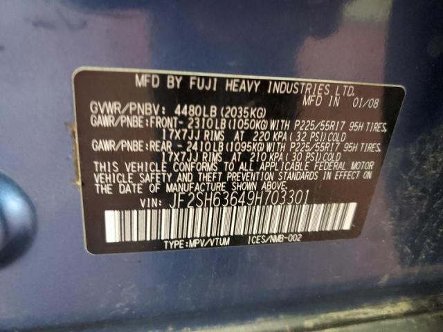 Photo 10 from auction – 2009 SUBARU FORESTER 2 with VIN JF2SH63649H703301