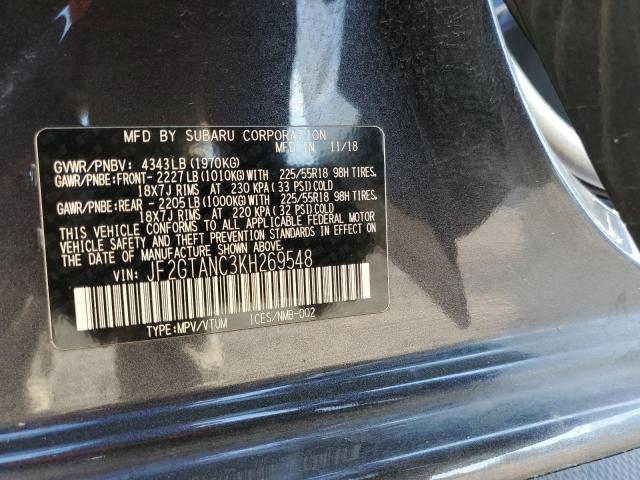Photo 10 from auction – 2019 SUBARU CROSSTREK with VIN JF2GTANC3KH269548