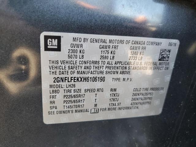 Photo 10 from auction – 2017 CHEVROLET EQUINOX LT with VIN 2GNFLFEKXH6106190