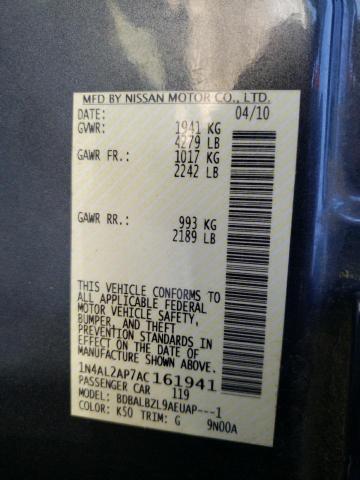 Photo 10 from auction – 2010 NISSAN ALTIMA BAS with VIN 1N4AL2AP7AC161941