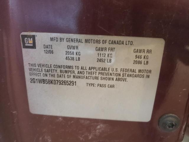 Photo 10 from auction – 2007 CHEVROLET IMPALA LS with VIN 2G1WB58K079265291