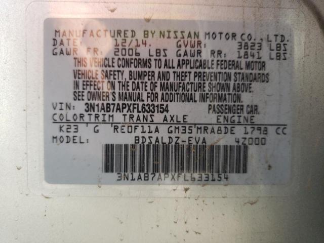 Photo 10 from auction – 2015 NISSAN SENTRA S with VIN 3N1AB7APXFL633154
