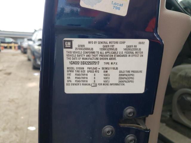Photo 10 from auction – 2002 CHEVROLET TRAILBLAZE with VIN 1GNDS13SX22507517