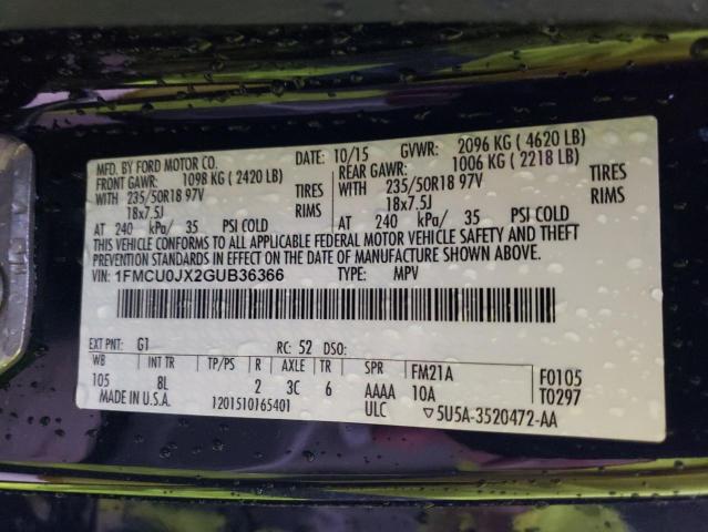 Photo 10 from auction – 2016 FORD ESCAPE TIT with VIN 1FMCU0JX2GUB36366
