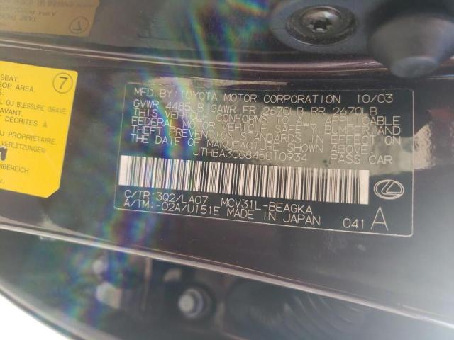 Photo 10 from auction – 2004 LEXUS ES 330 with VIN JTHBA30G845010934