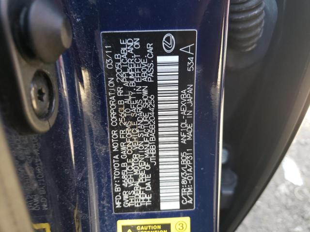 Photo 10 from auction – 2011 LEXUS HS 250H with VIN JTHBB1BA5B2044256