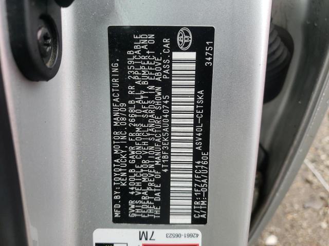 Photo 10 from auction – 2010 TOYOTA CAMRY BASE with VIN 4T1BF3EK5AU040745