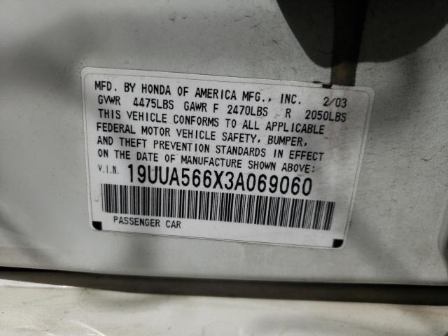 Photo 10 from auction – 2003 ACURA 3.2TL with VIN 19UUA566X3A069060