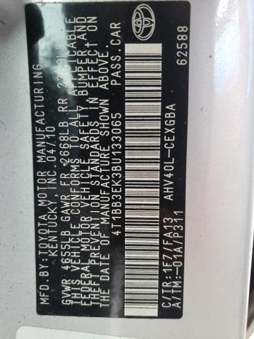 Photo 10 from auction – 2011 TOYOTA CAMRY HYBR with VIN 4T1BB3EK3BU133065