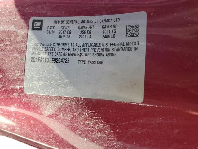 Photo 10 from auction – 2014 CHEVROLET CAMARO LS with VIN 2G1FA1E38E9294723