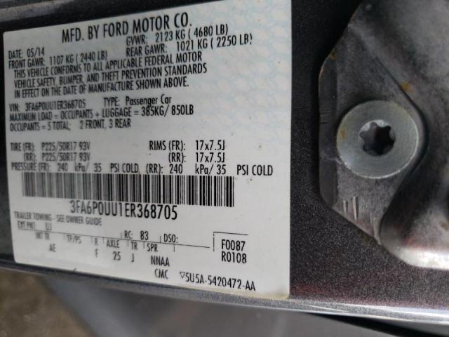 Photo 10 from auction – 2014 FORD FUSION S H with VIN 3FA6P0UU1ER368705