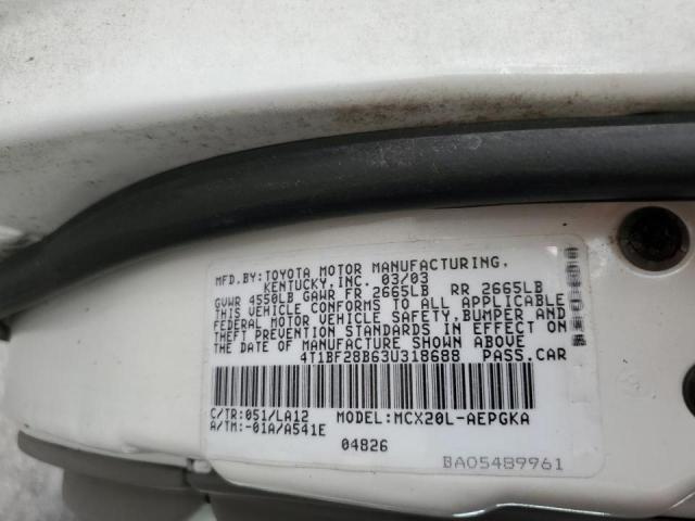 Photo 10 from auction – 2003 TOYOTA AVALON XL with VIN 4T1BF28B63U318688