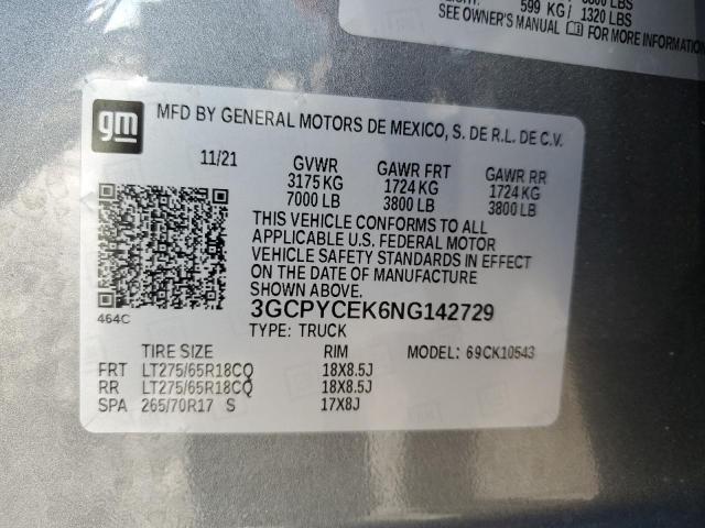 Photo 10 from auction – 2022 CHEVROLET SILVERADO with VIN 3GCPYCEK6NG142729