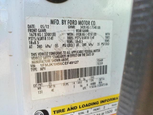Photo 10 from auction – 2012 FORD EXPEDITION with VIN 1FMJK1H56CEF49127