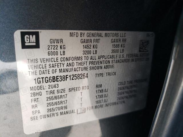 Photo 10 from auction – 2015 GMC CANYON SLE with VIN 1GTG6BE38F1258264