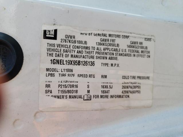 Photo 10 from auction – 2005 CHEVROLET ASTRO with VIN 1GNEL19X95B126136