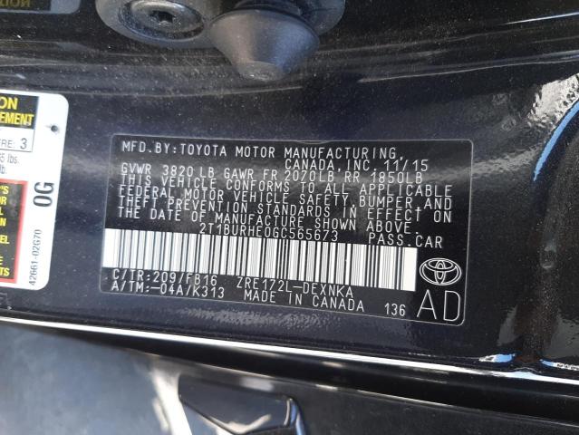 Photo 10 from auction – 2016 TOYOTA COROLLA L with VIN 2T1BURHE0GC565673