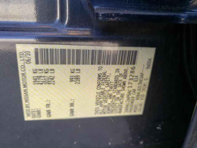 Photo 10 from auction – 2010 NISSAN ALTIMA BAS with VIN 1N4AL2AP6AC173286
