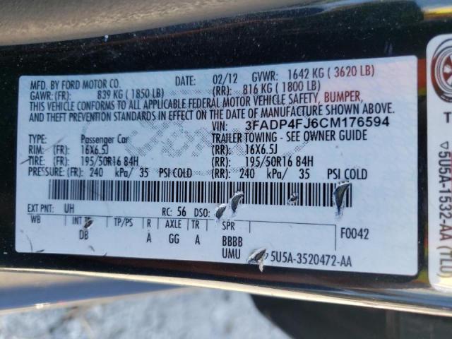 Photo 10 from auction – 2012 FORD FIESTA SES with VIN 3FADP4FJ6CM176594