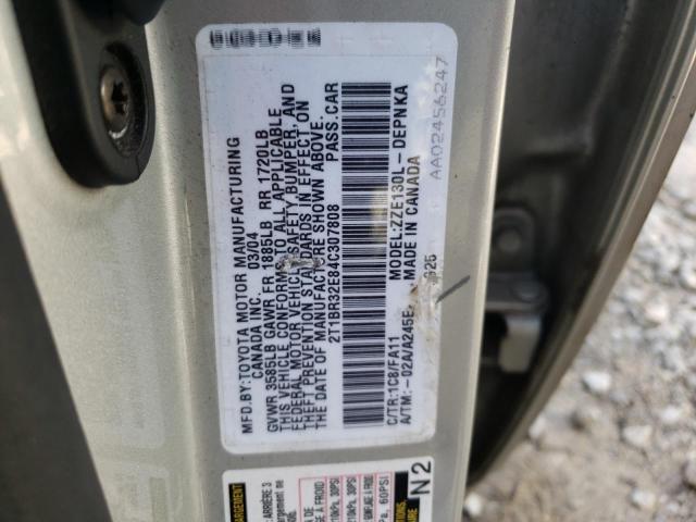 Photo 10 from auction – 2004 TOYOTA COROLLA CE with VIN 2T1BR32E84C307808