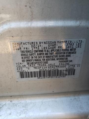Photo 10 from auction – 2014 NISSAN SENTRA S with VIN 3N1AB7AP2EY212482